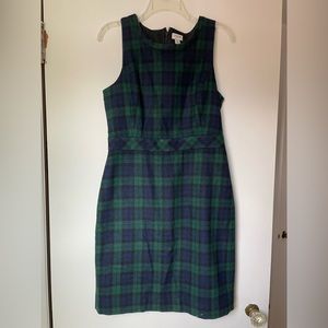 NWOT J Crew Wool Blend Blackwatch Plaid Sleeveless Dress